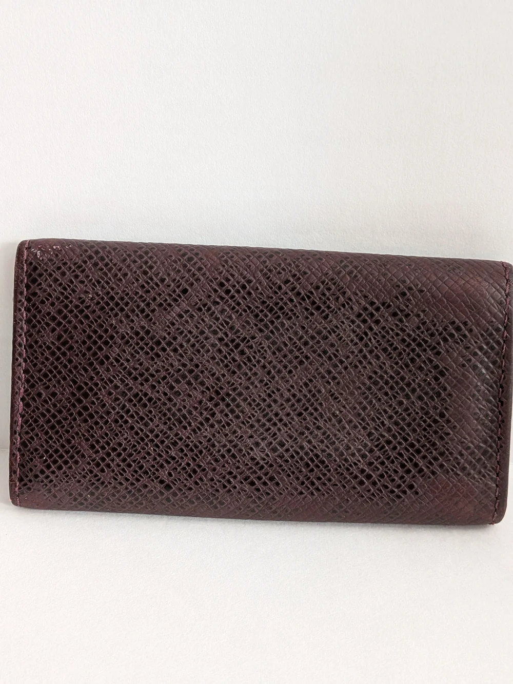 Louis Vuitton Burgundy Textured Leather Key Case